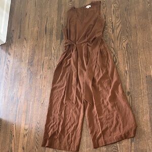 Calvin Klein Brown V-Neck Jumpsuit